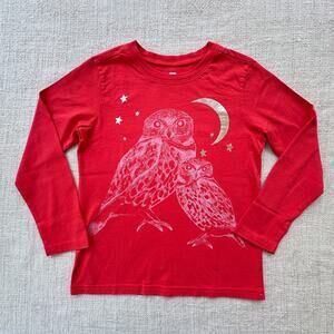 Tea Collection Red Owl Long Sleeve Tee EUC 8